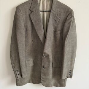 Brooks Brothers 346 Mens Tan Glen-Check Plaid Wool Blazer 43 L